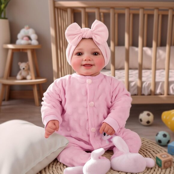 🆕17Inch Full Body Viny Newborn Baby Poseable Limbs Cute Girl with Accessories - Picture 7 of 11